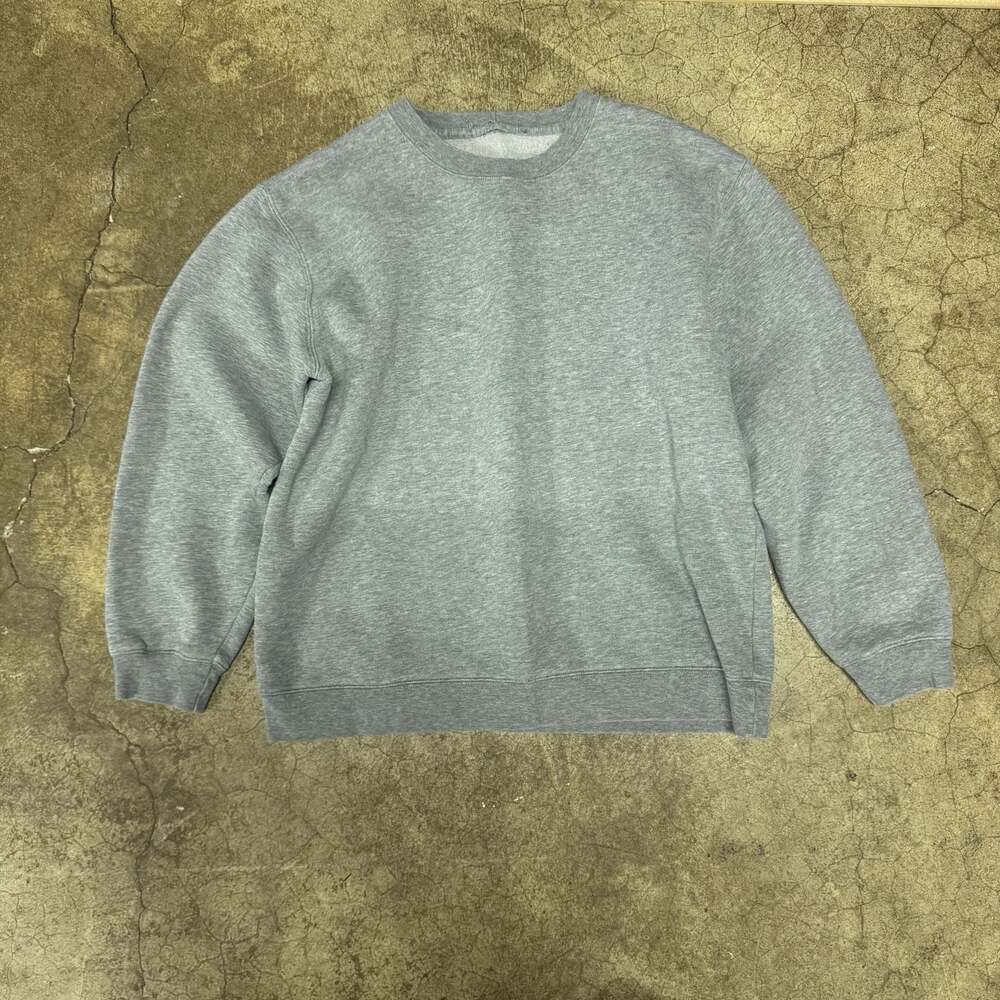 Vintage Grey Blank Crewneck Sweatshirt Pullover retro size L